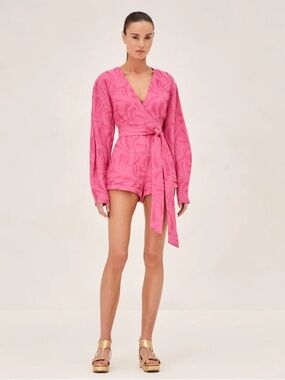 Alexis Romper Fabiano Belted in Pink